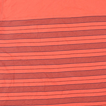 North Coast Mens Red Striped Cotton T-Shirt Size XL Round Neck