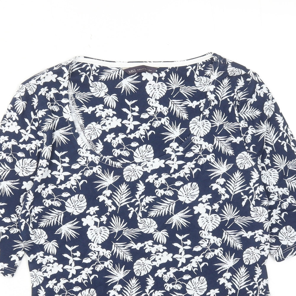 Womens UK Size 8 Marks and Spencer Blue Basic Blouse
