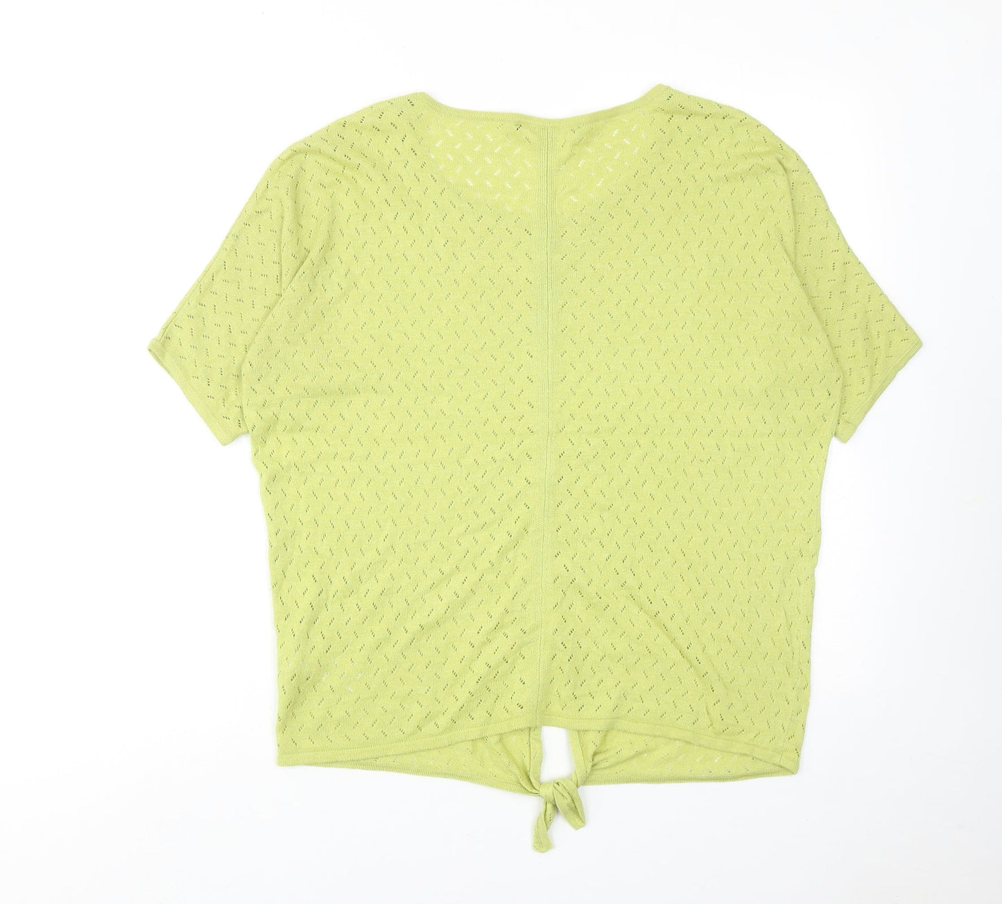 Bonmarché Womens Green Nylon Basic Blouse Size 12 Round Neck
