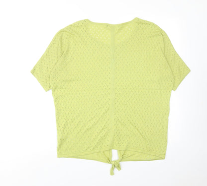 Bonmarché Womens Green Nylon Basic Blouse Size 12 Round Neck