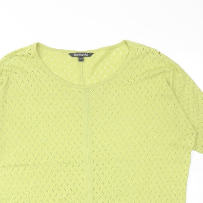Bonmarché Womens Green Nylon Basic Blouse Size 12 Round Neck