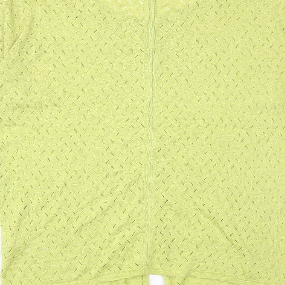 Bonmarché Womens Green Nylon Basic Blouse Size 12 Round Neck