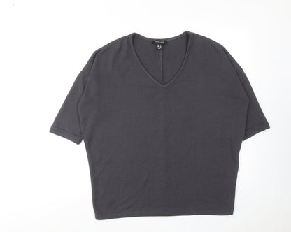 Womens UK Size S New Look Grey Basic Blouse