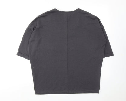 Womens UK Size S New Look Grey Basic Blouse