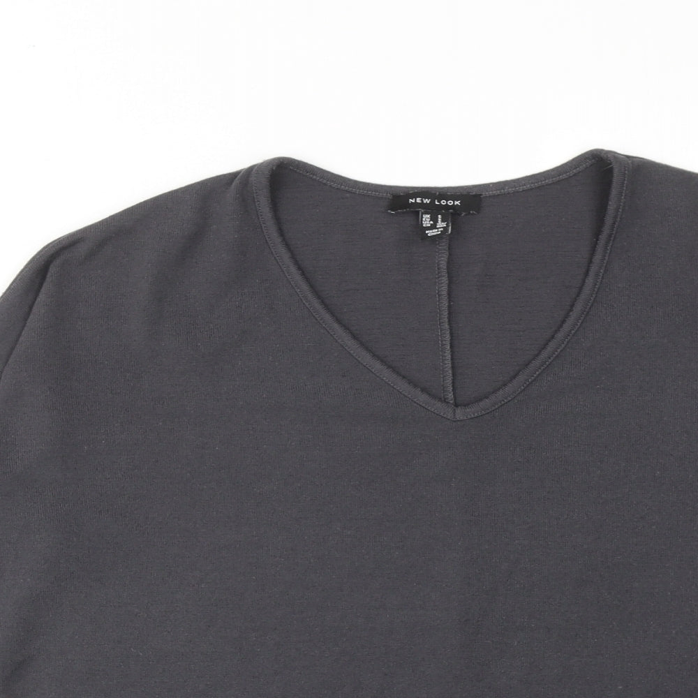 Womens UK Size S New Look Grey Basic Blouse