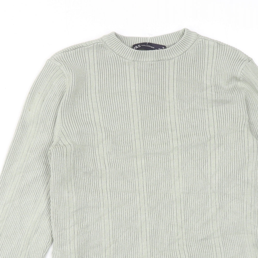 Womens UK Size 12 Marks and Spencer Green Pullover Jumper