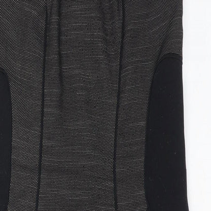 Marks and Spencer Womens Grey Colourblock Polyester Shift Size 10 Round Neck Zip