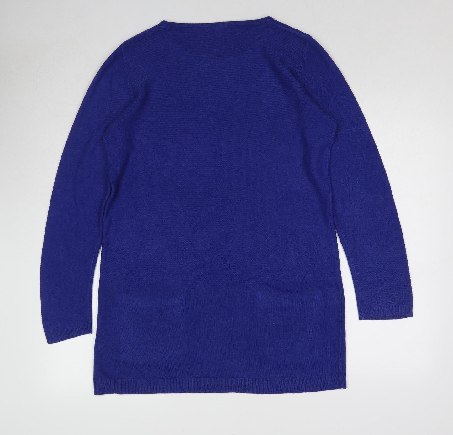 Love Knitwear Womens Blue Round Neck Polyester Pullover Jumper Size 14