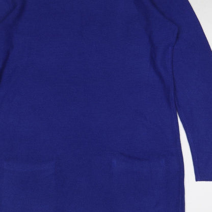 Love Knitwear Womens Blue Round Neck Polyester Pullover Jumper Size 14