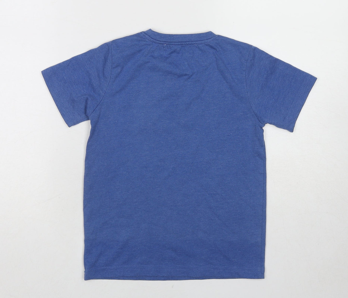 Lost Stock Boys Blue Cotton Basic T-Shirt Size 5-6 Years Round Neck Pullover