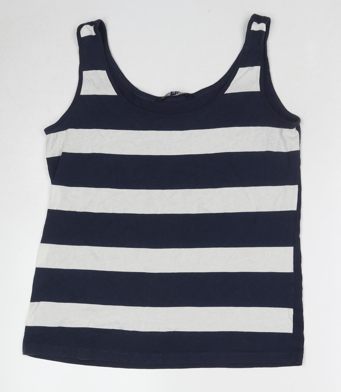 Womens UK Size 12 Crew Clothing Blue Basic Tank