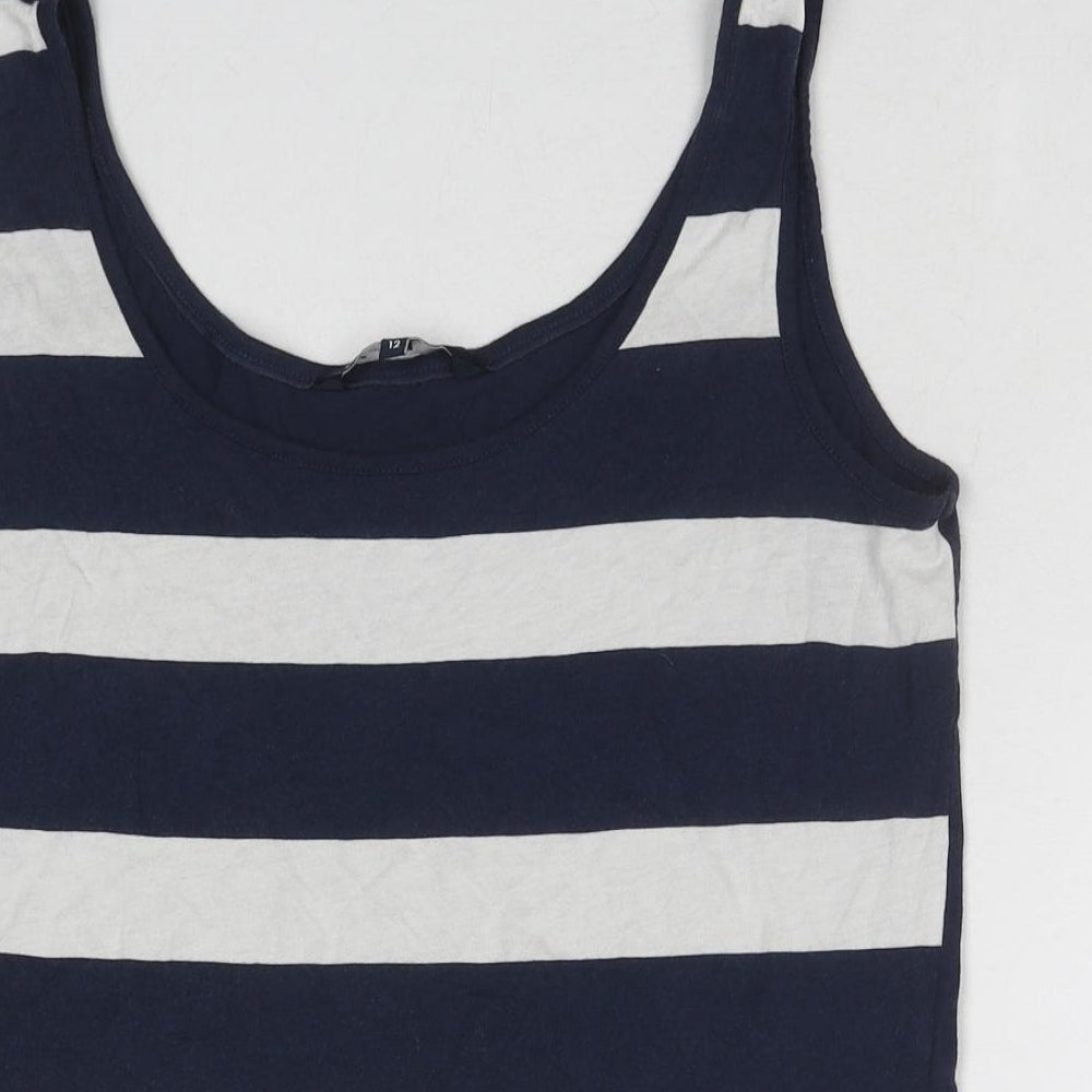 Womens UK Size 12 Crew Clothing Blue Basic Tank