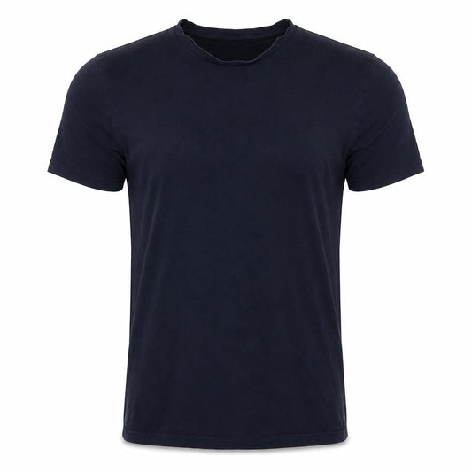 Front view of ASOS men’s blue cotton t-shirt, size M, round neck
