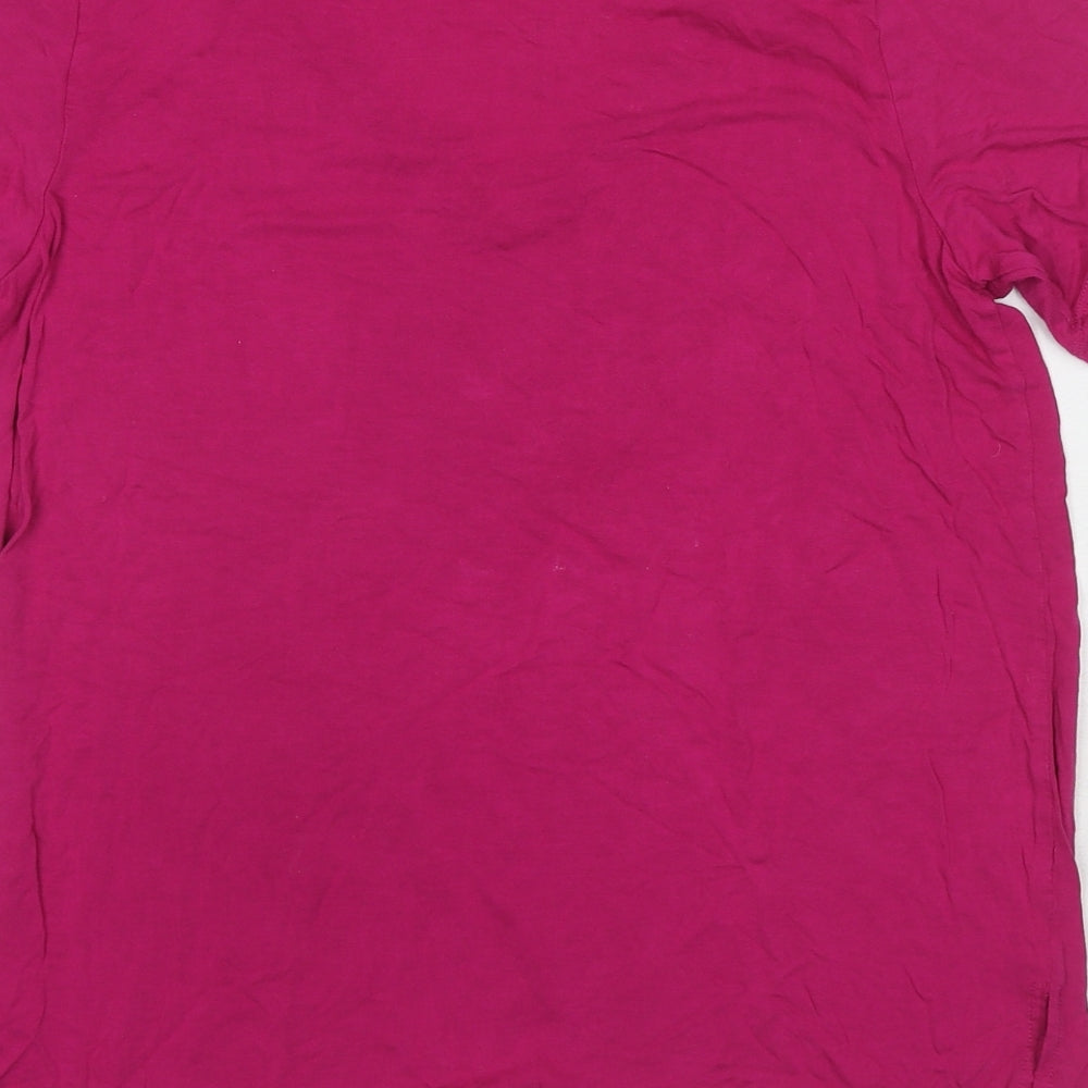 Old Navy Womens Pink Viscose Basic T-Shirt Size S V-Neck