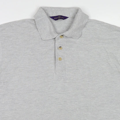 Henbury Mens Grey Cotton Polo Size XL Collared Pullover