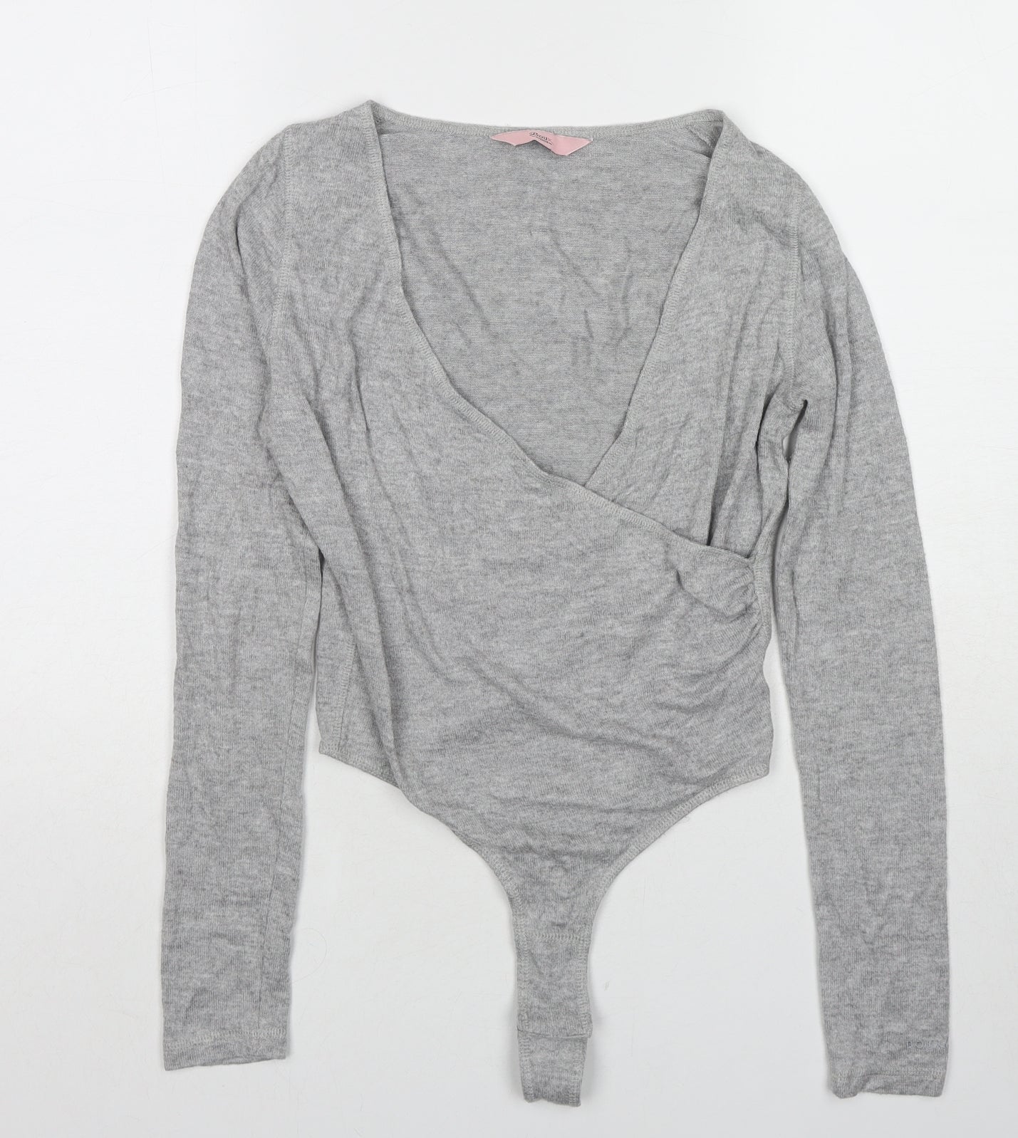 Boux Avenue Womens Grey Viscose Bodysuit One-Piece Size 10 Snap