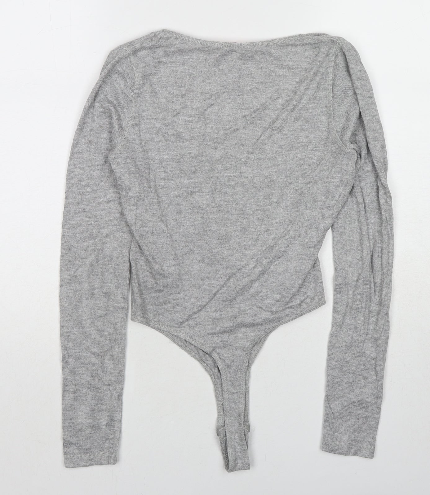 Boux Avenue Womens Grey Viscose Bodysuit One-Piece Size 10 Snap