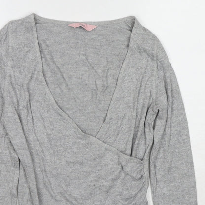 Boux Avenue Womens Grey Viscose Bodysuit One-Piece Size 10 Snap