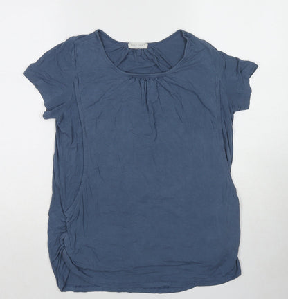 Womens UK Size M Small Show Blue Basic T-Shirt