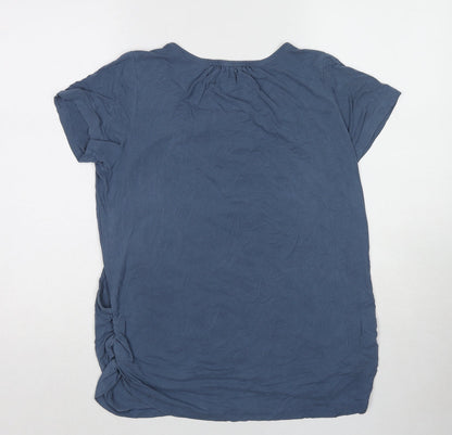 Womens UK Size M Small Show Blue Basic T-Shirt
