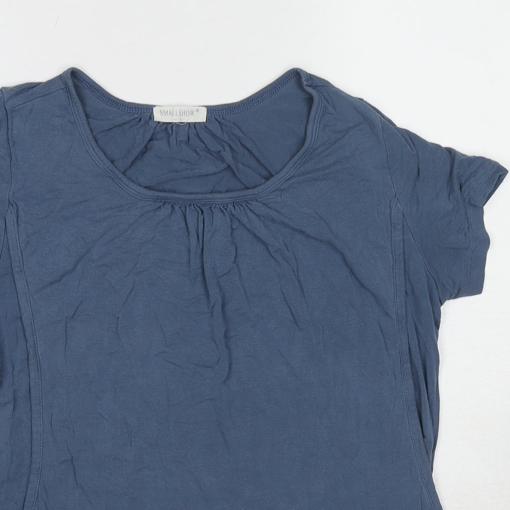 Womens UK Size M Small Show Blue Basic T-Shirt