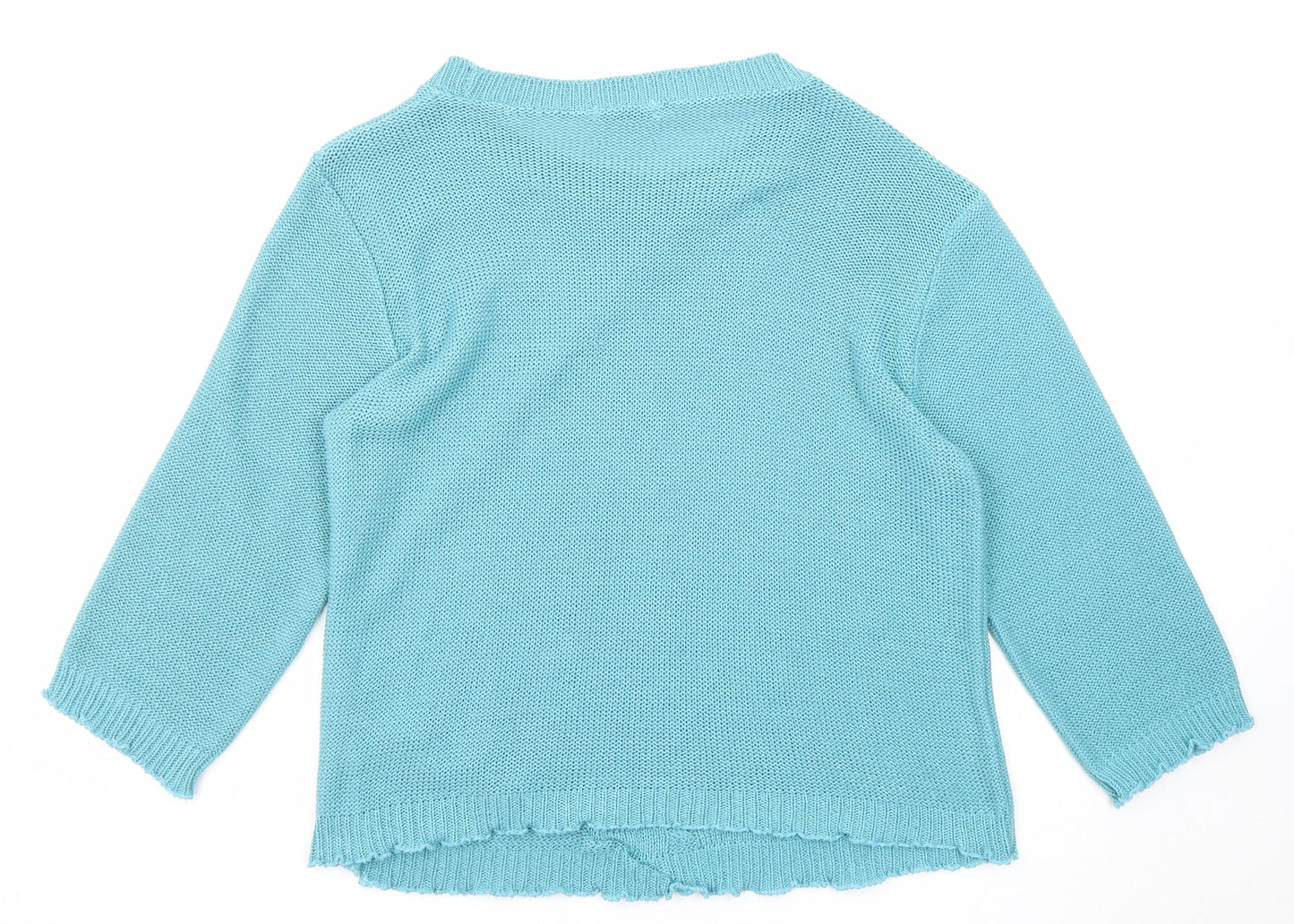 Simply Stockshop Womens Blue Round Neck Acrylic Pullover Jumper Size L - Size L-XL