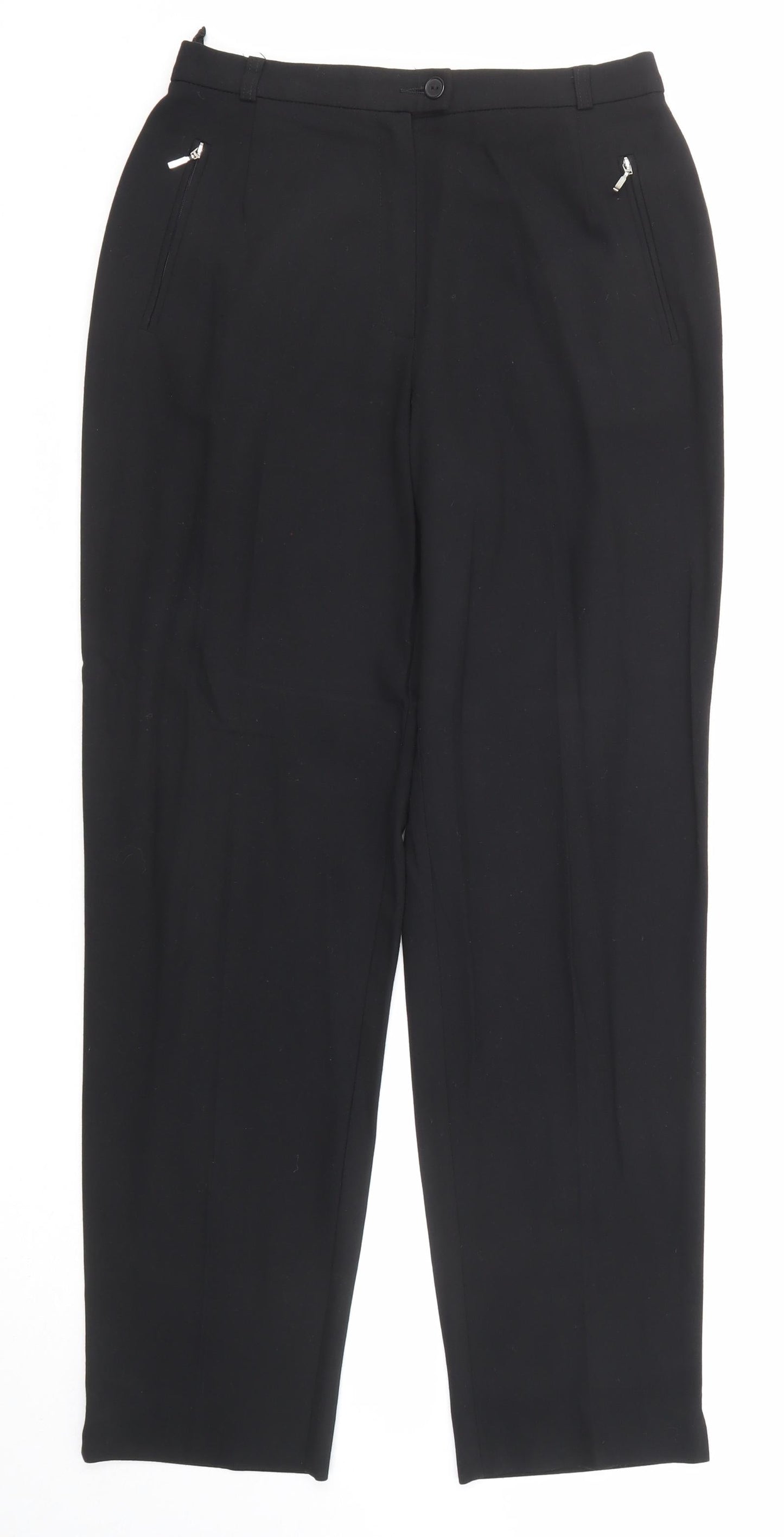 Womens UK Size 10 Marks and Spencer Regular Fit Dress Pants Black Trousers