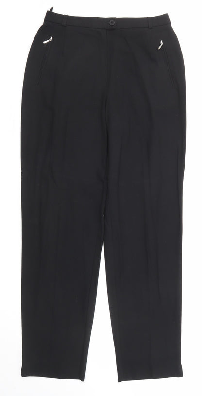 Womens UK Size 10 Marks and Spencer Regular Fit Dress Pants Black Trousers