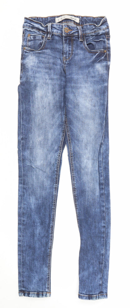 Denim & Co. Womens Blue Cotton Skinny Jeans Size 6 Regular Zip