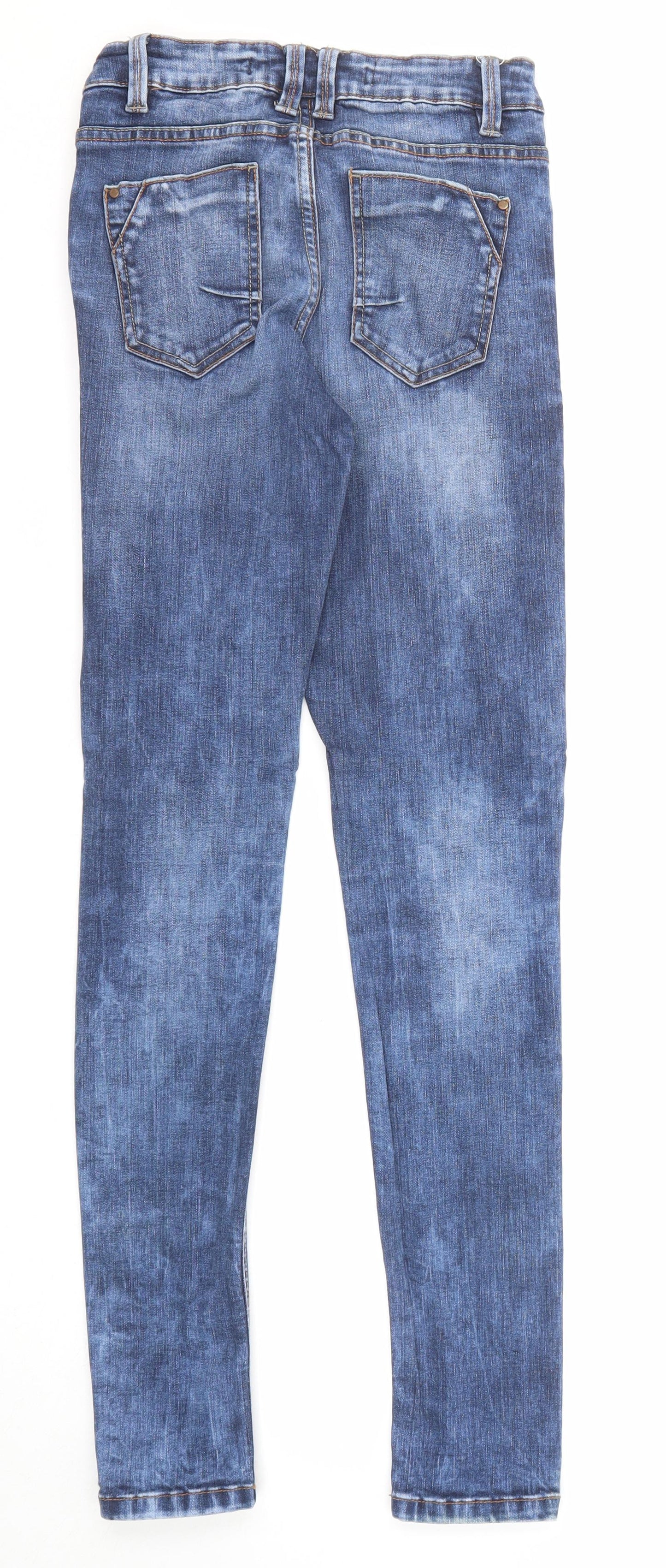 Denim & Co. Womens Blue Cotton Skinny Jeans Size 6 Regular Zip