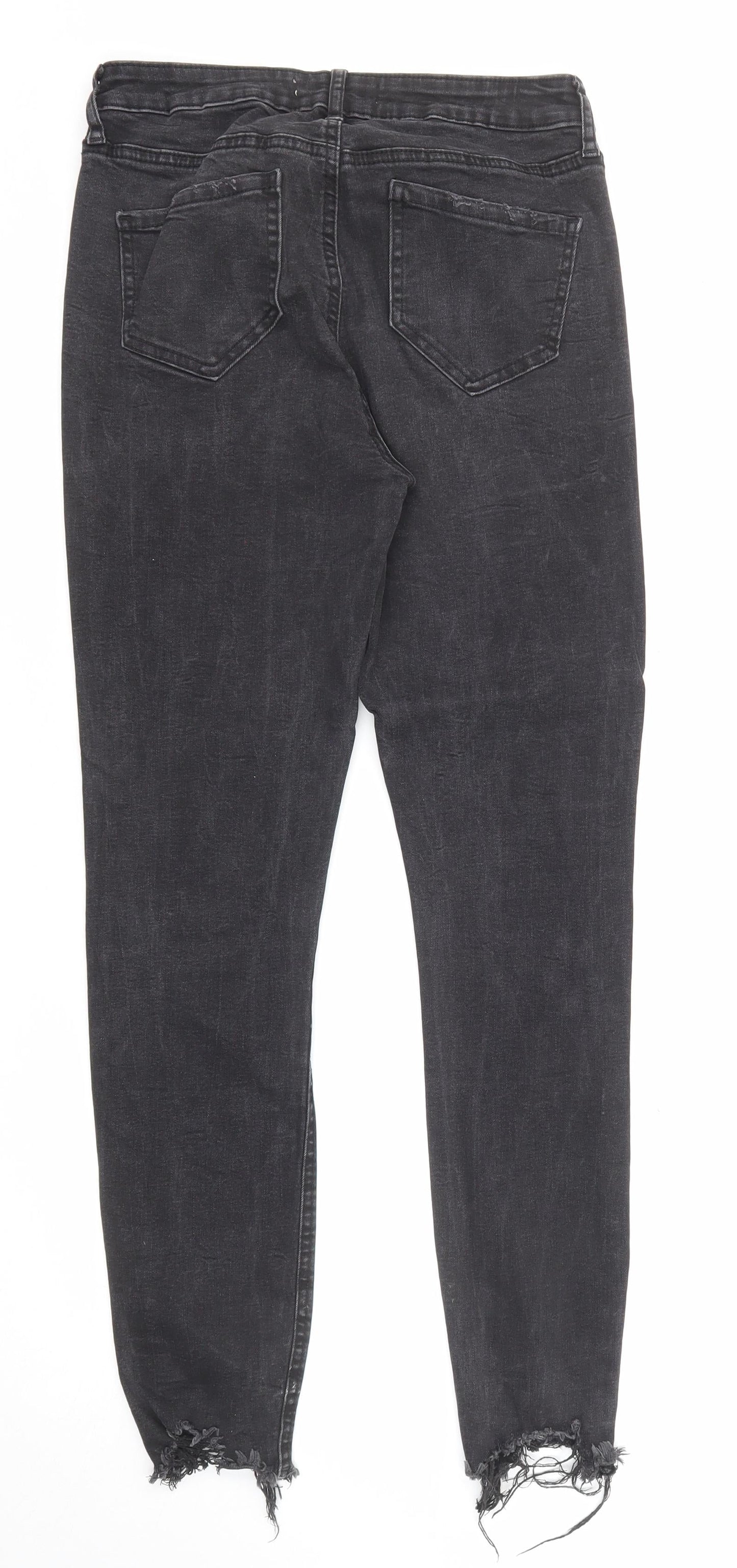 Denim & Co. Womens Black Cotton Skinny Jeans Size 10 Regular Zip