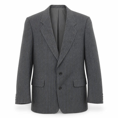 Classics Mens Grey Striped Polyester Jacket Suit Jacket Size 36 Regular