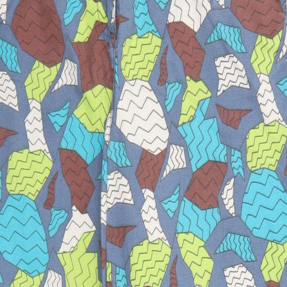 ASOS Womens Multicoloured Geometric Cotton Straight Jeans Size 12 Regular Zip