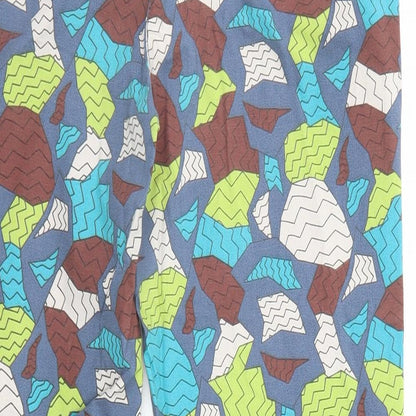 ASOS Womens Multicoloured Geometric Cotton Straight Jeans Size 12 Regular Zip