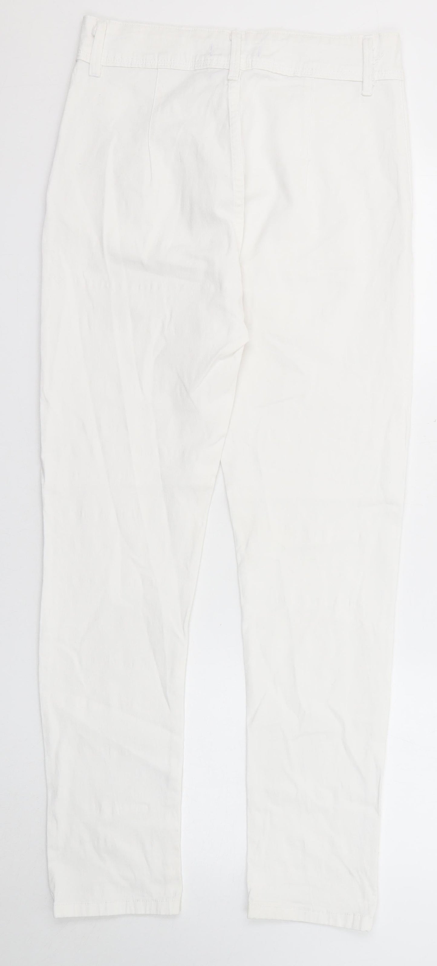 Vertu Womens White Cotton Skinny Jeans Size 10 Regular Zip