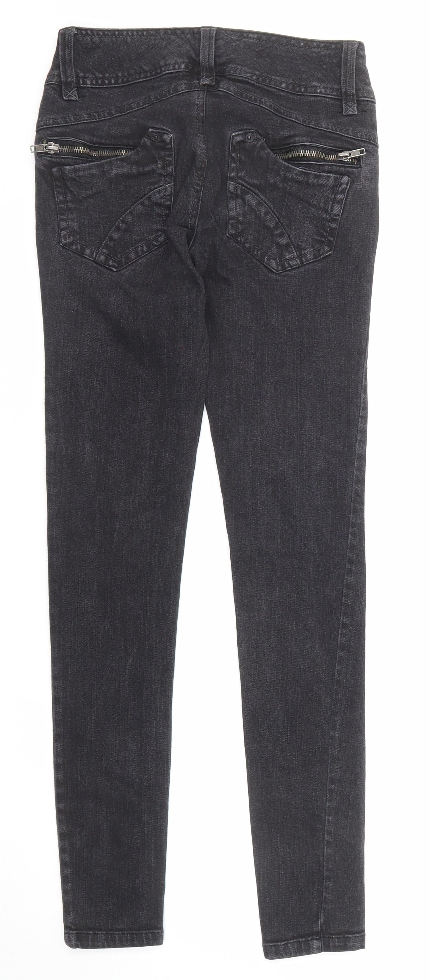 Boom Boom Jeans Womens Black Cotton Skinny Jeans Size 24 in Regular Zip