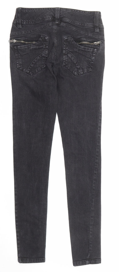 Boom Boom Jeans Womens Black Cotton Skinny Jeans Size 24 in Regular Zip