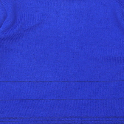 Envy Womens Blue Roll Neck Acrylic Pullover Jumper Size M - Size M-L