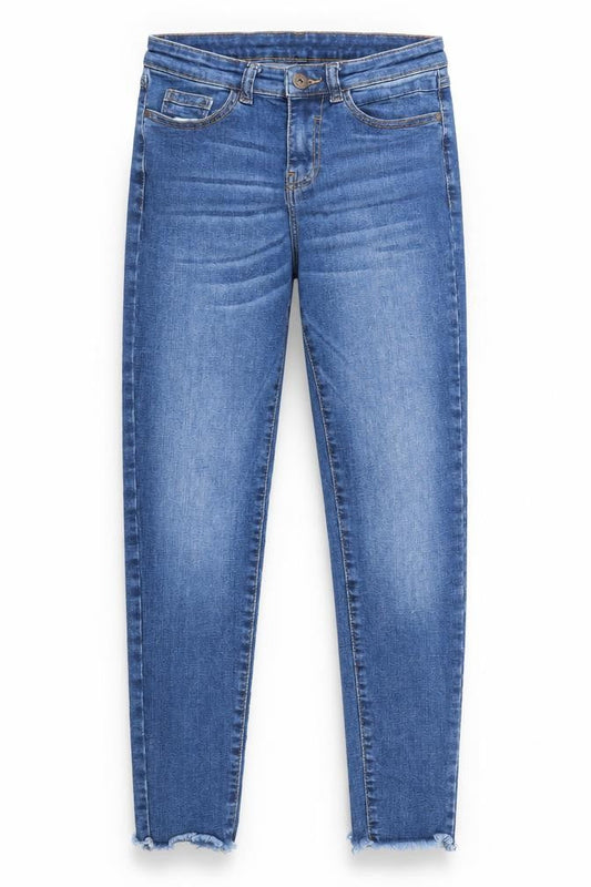 Re-Stitch Womens Blue Cotton Skinny Jeans Size 25 in Regular Zip