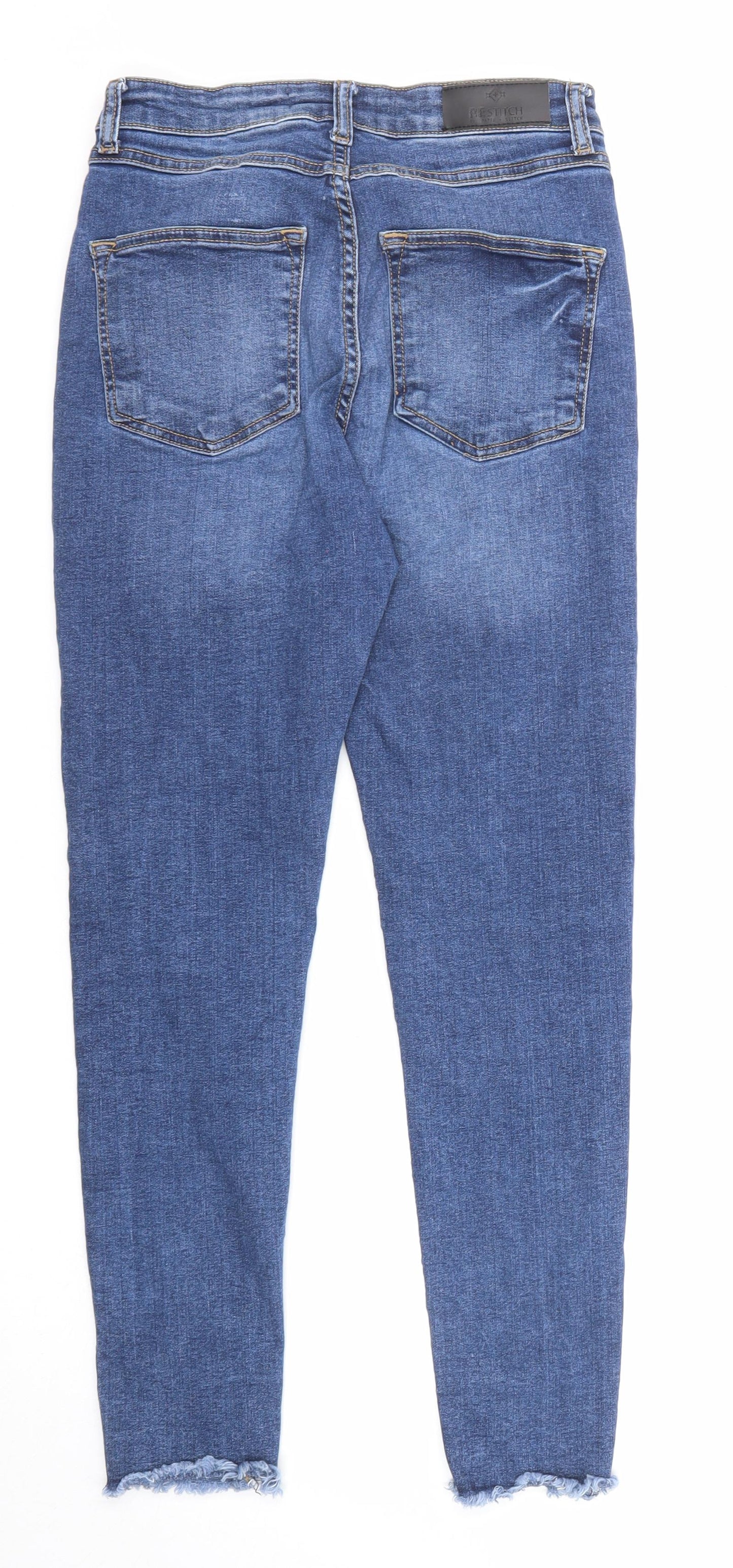 Re-Stitch Womens Blue Cotton Skinny Jeans Size 25 in Regular Zip