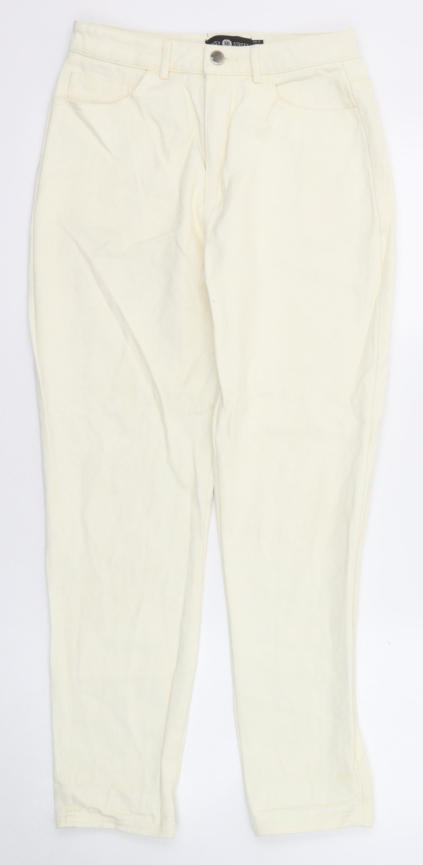 Daisy Street Womens Yellow Cotton Skinny Jeans Size 6 Regular Zip