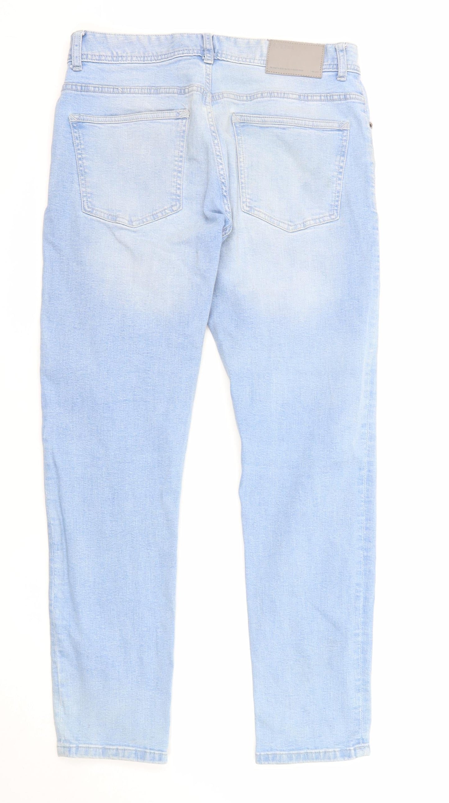 Denim & Co. Mens Blue Cotton Straight Jeans Size 32 in L30 in Regular Zip