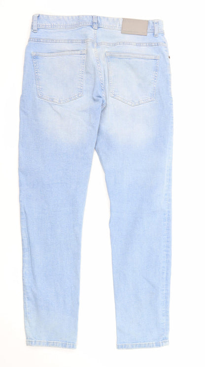 Denim & Co. Mens Blue Cotton Straight Jeans Size 32 in L30 in Regular Zip