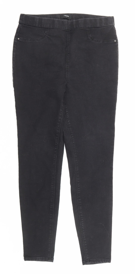 Additional front view of /Denim women’s black cotton skinny jeans, size UK 10, regular