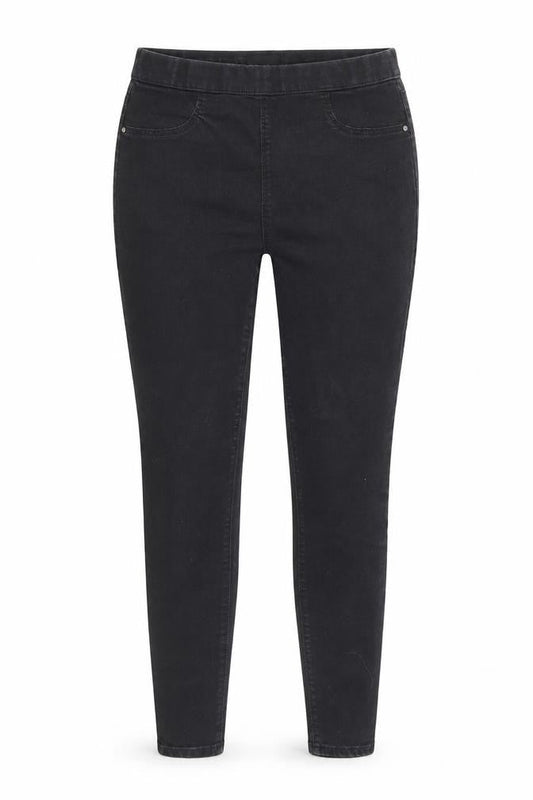 Front view of /Denim women’s black cotton skinny jeans, size UK 10, regular