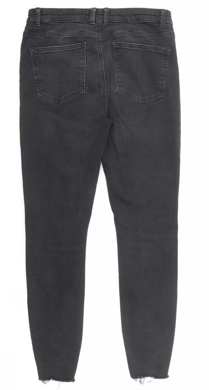 Denim & Co. Womens Black Cotton Skinny Jeans Size 14 Regular Zip