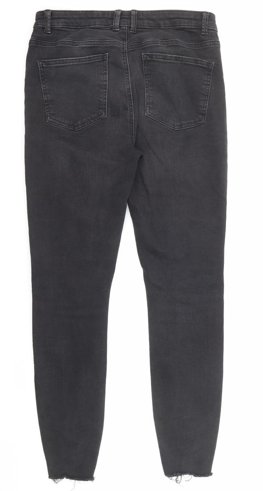 Denim & Co. Womens Black Cotton Skinny Jeans Size 14 Regular Zip