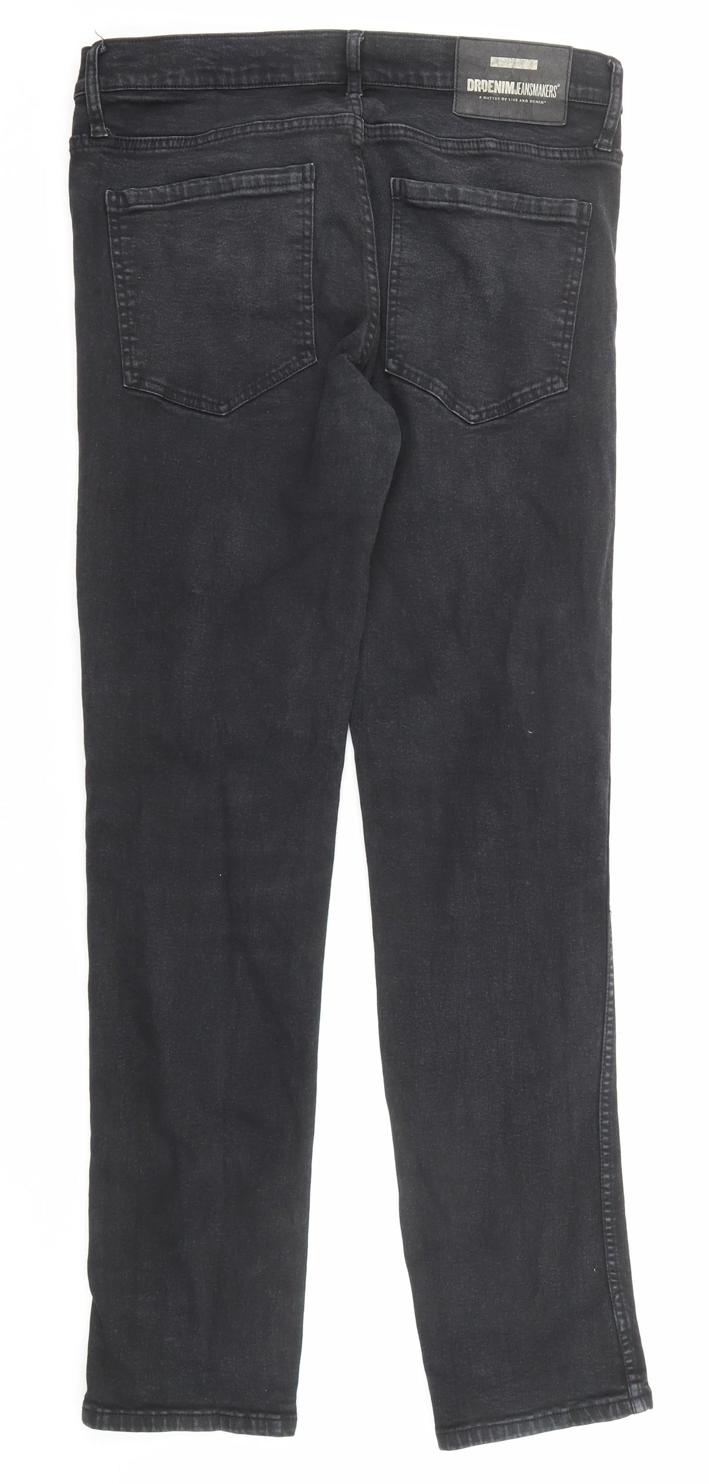 Dr. Denim Mens Black Cotton Straight Jeans Size 31 in Regular Zip