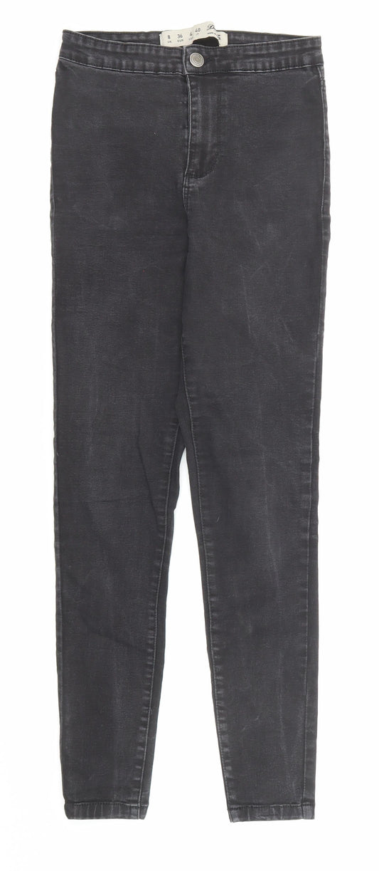 Denim & Co. Womens Black Cotton Skinny Jeans Size 8 Regular Zip