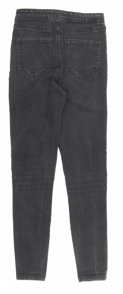 Denim & Co. Womens Black Cotton Skinny Jeans Size 8 Regular Zip